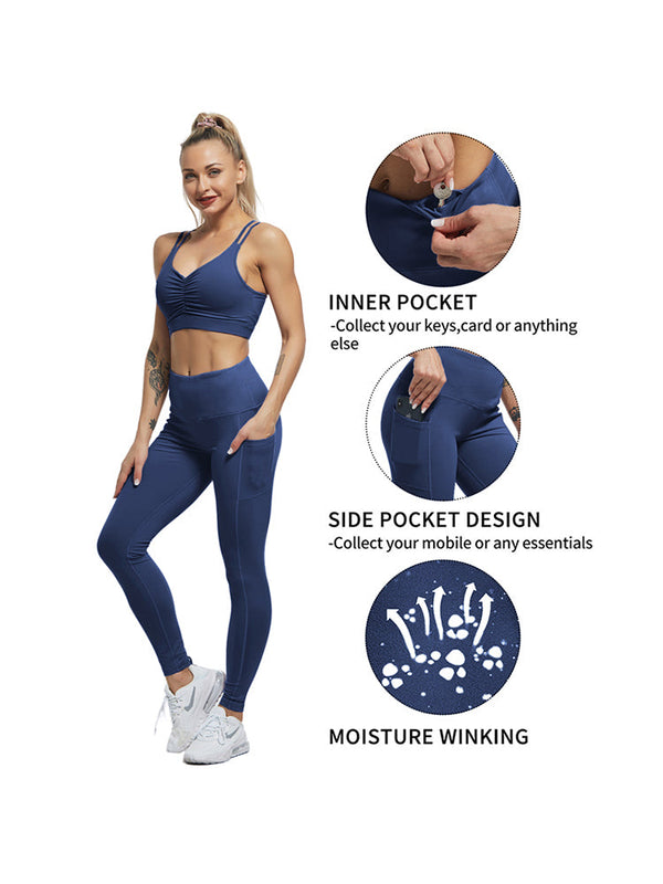 High-Waisted Fitness Leggings with Pockets
